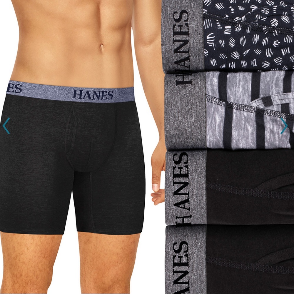 Hanes 4 tagless Boxer Briefs